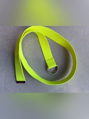 Falari Neon Yellow Double Ring Webbing Belt - Women Neon Yellow